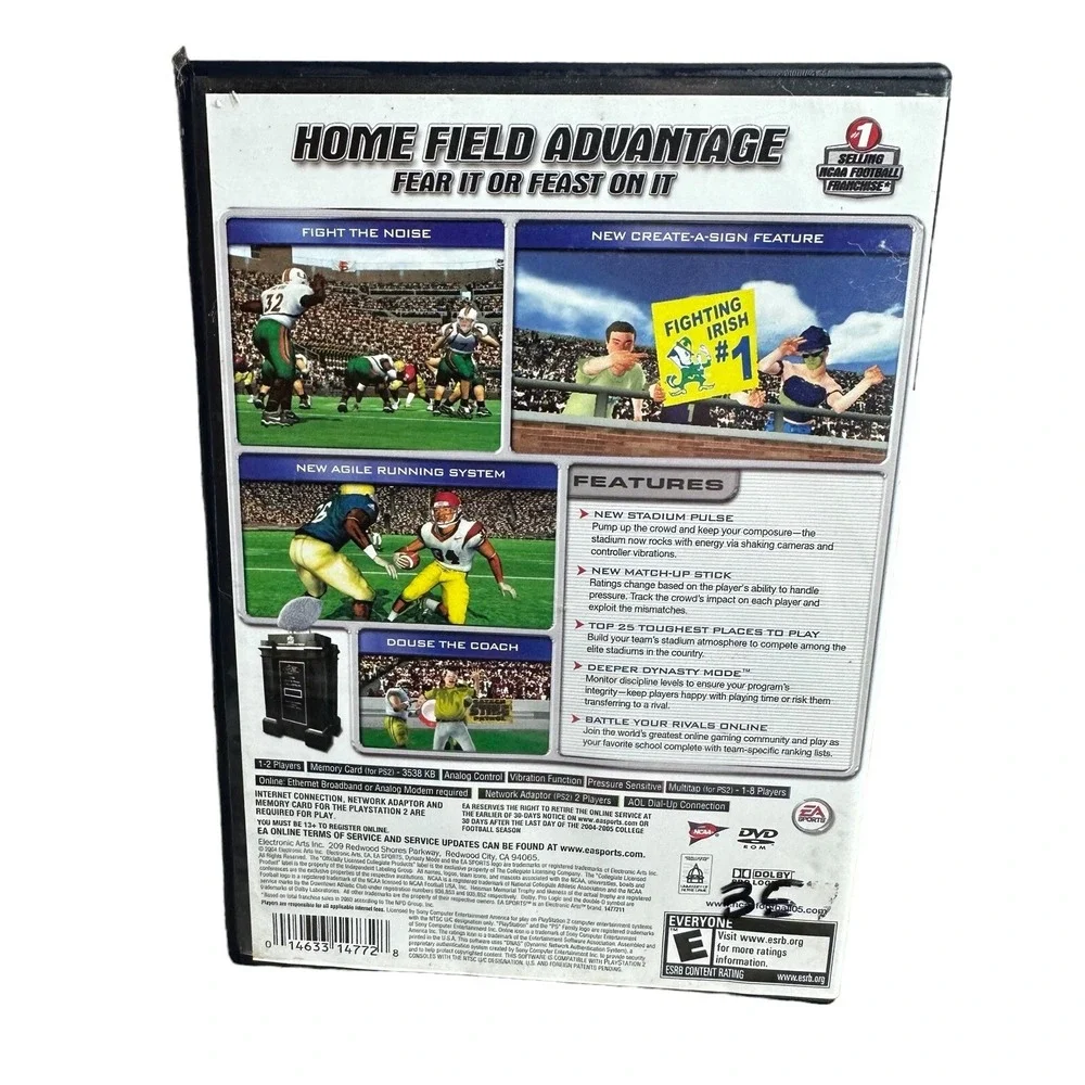 NCAA‎ Football 2005 Sony PlayStation 2 PS2 No Manual